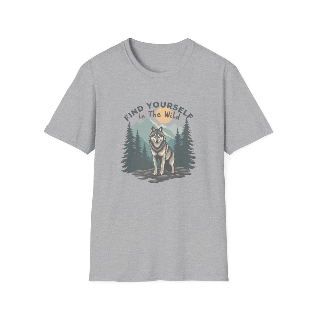Find Yourself in the Wild | Lone Wolf Forest Adventure T-Shirt