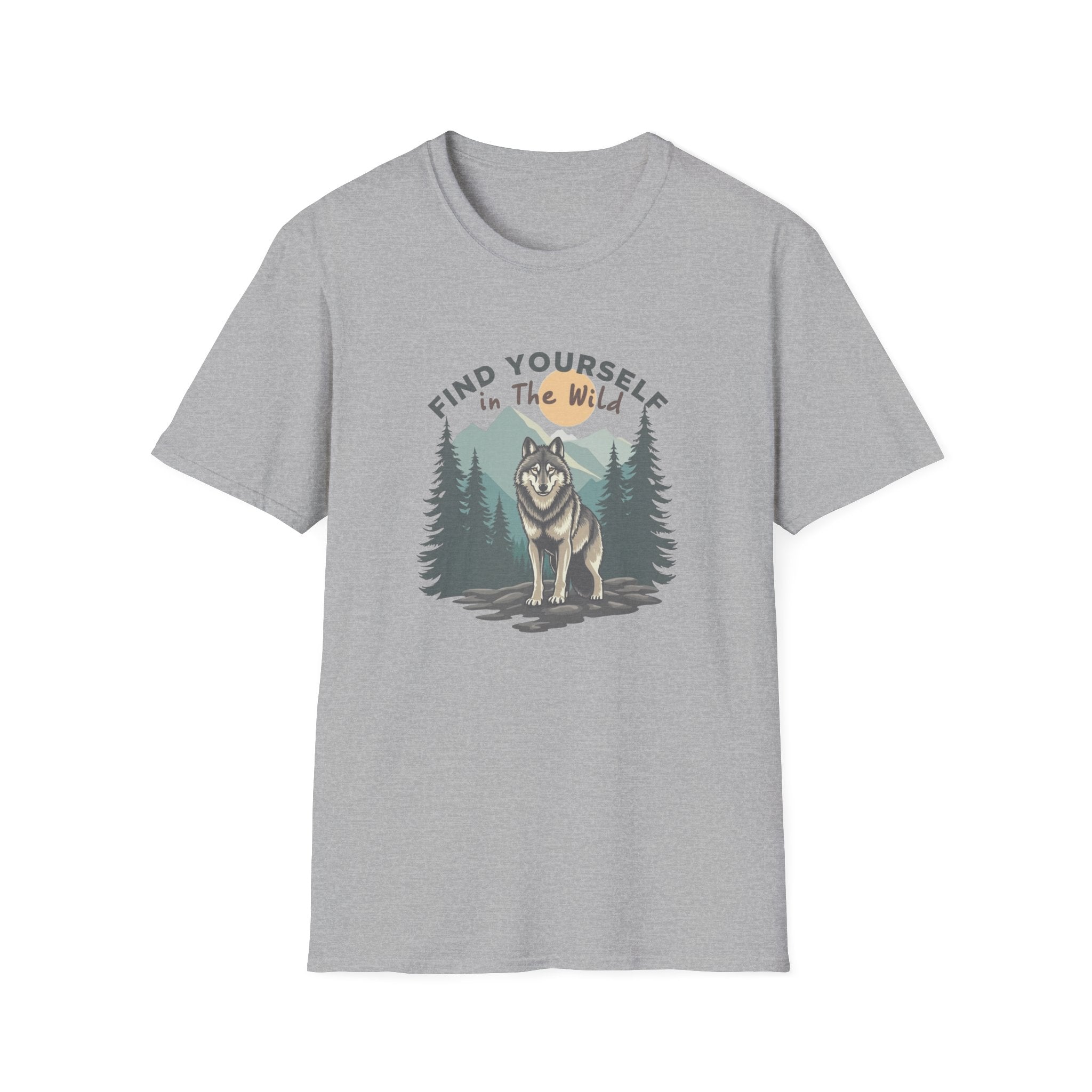 Find Yourself in the Wild | Lone Wolf Forest Adventure T-Shirt