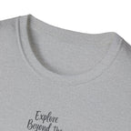 Explore Beyond the Horizon T-Shirt | Sunset Silhouette Adventure