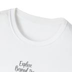 Explore Beyond the Horizon T-Shirt | Sunset Silhouette Adventure