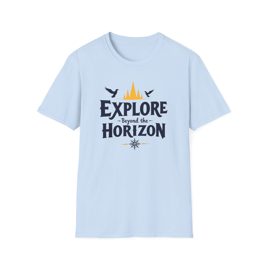 Explore Beyond the Horizon T-Shirt | Adventure Mountains Compass