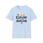 Explore Beyond the Horizon T-Shirt | Adventure Mountains Compass