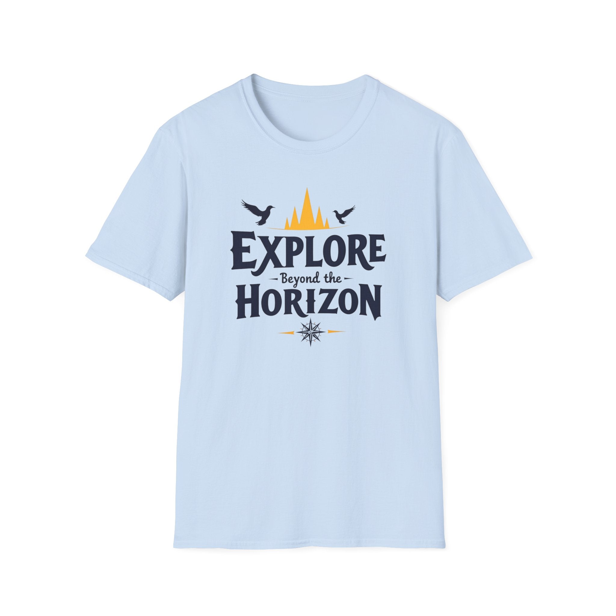 Explore Beyond the Horizon T-Shirt | Adventure Mountains Compass