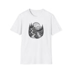 Mountain Road Etched Illustration T-Shirt | Scenic Forest Landscape
