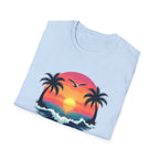 Tropical Sunset Palm Trees T-Shirt | Beach Wave Sun Scene