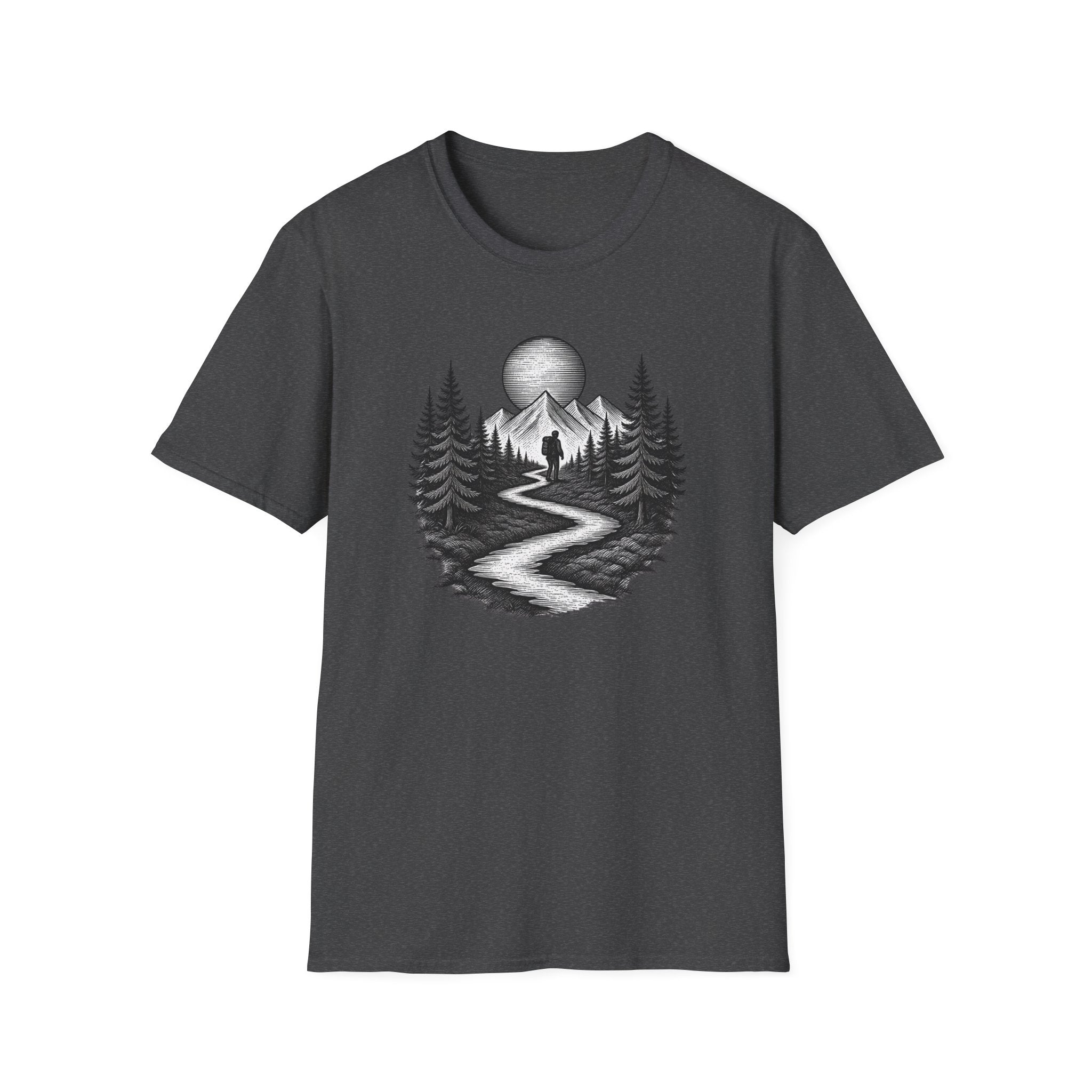 Mountain Path Forest Shirt Etched | Hiking Nature Graphic Tee