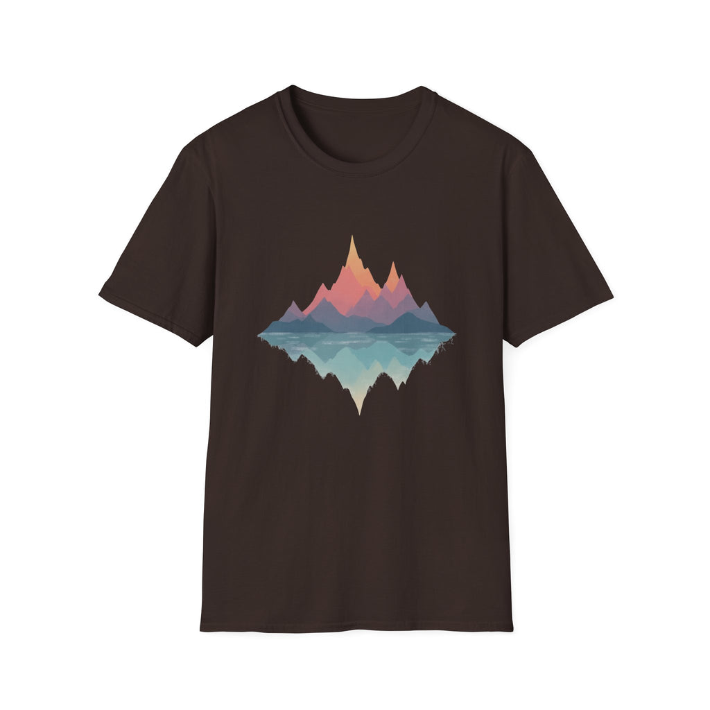 Retro Peaks Reflection T-Shirt | Minimal Nature Tee