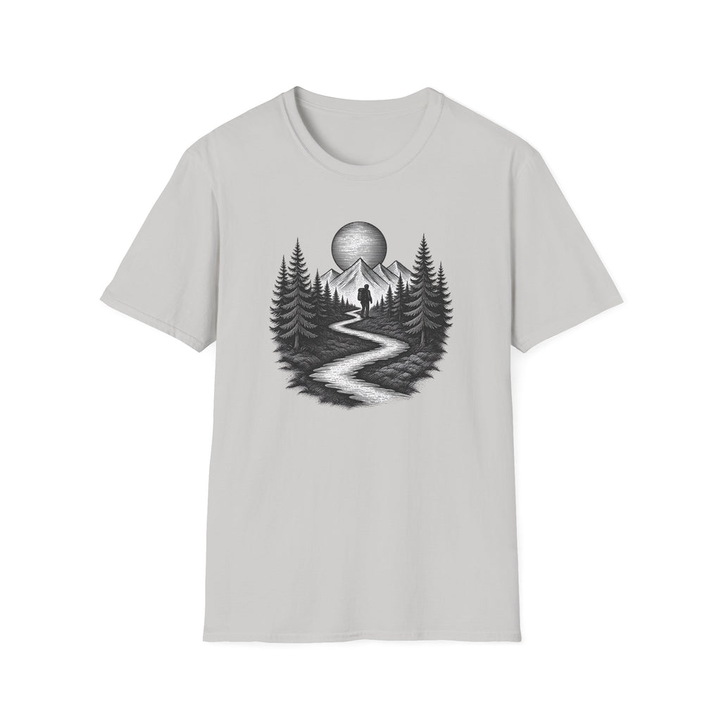 Mountain Path Forest Shirt Etched | Hiking Nature Graphic Tee
