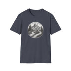 Mountain Landscape T-Shirt | Hand-Drawn River Pines