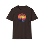 Explore Beyond the Horizon T-Shirt | Mountain Sunset Hiker Design