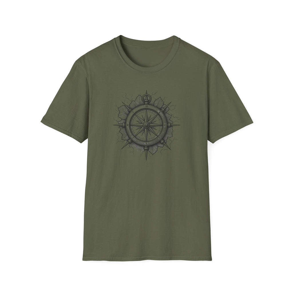 Compass Tattoo Style T-Shirt | Navigation Design