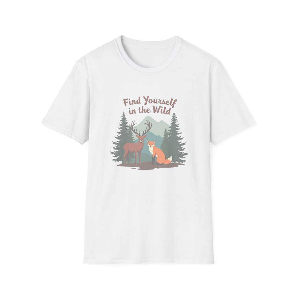 Find Yourself in the Wild | Deer and Fox Forest Adventure T-Shirt