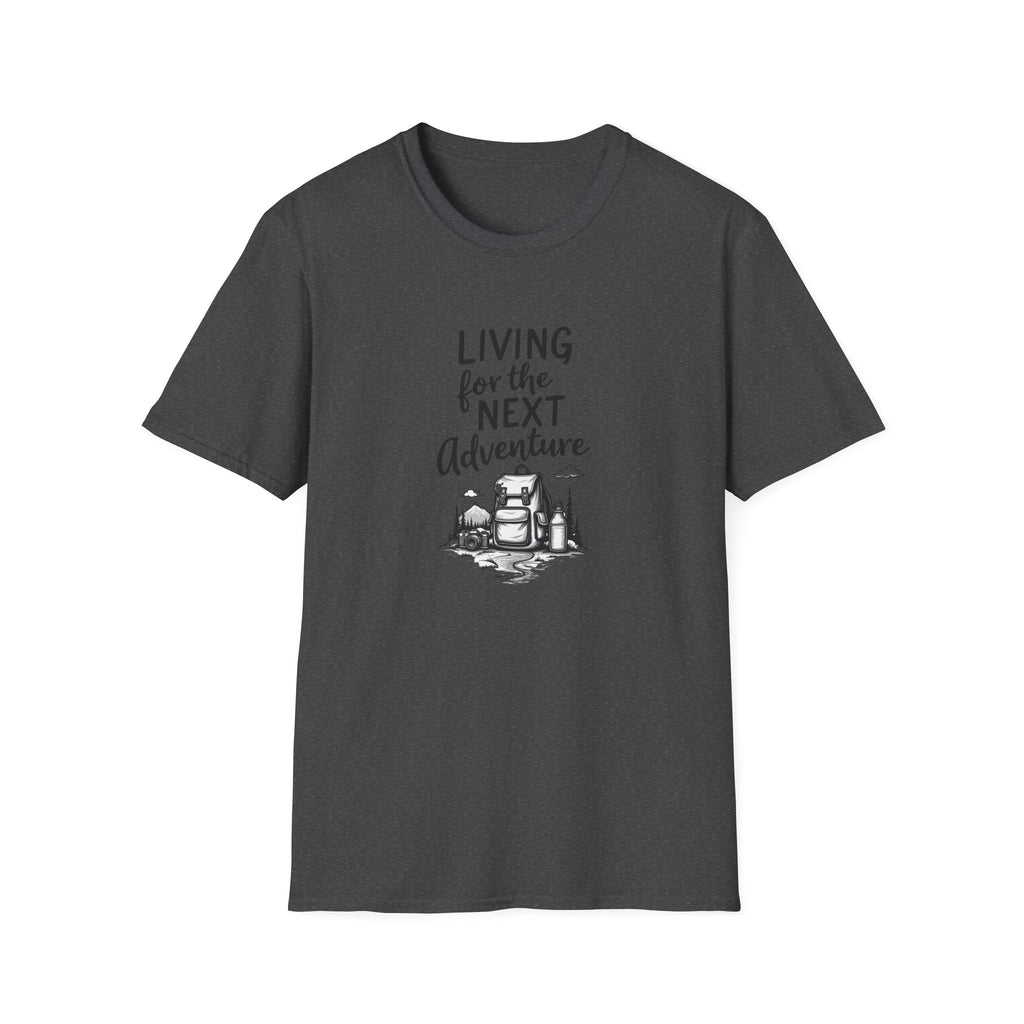 Living for the Next Adventure T-Shirt | Backpack Camping Illustration