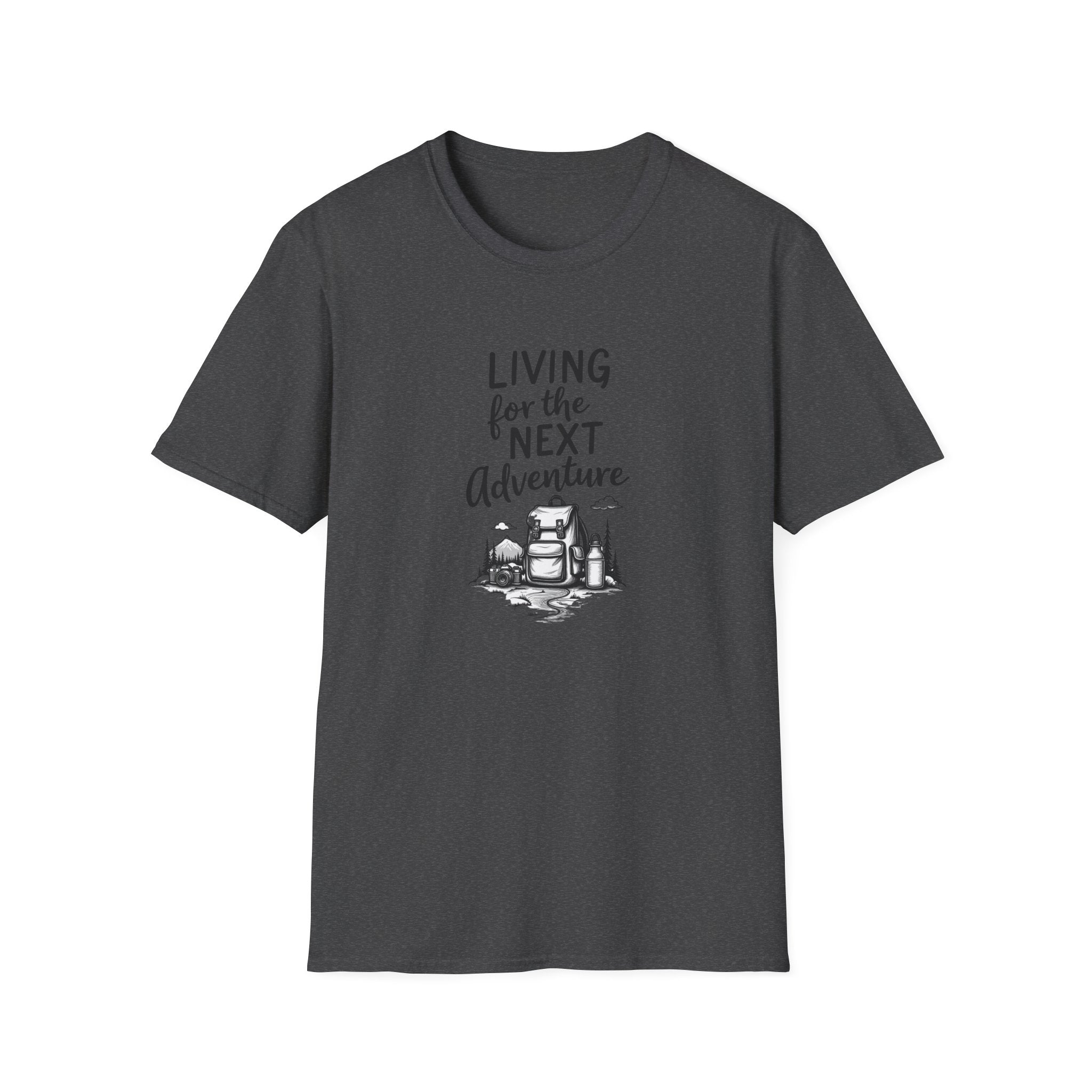 Living for the Next Adventure T-Shirt | Backpack Camping Illustration