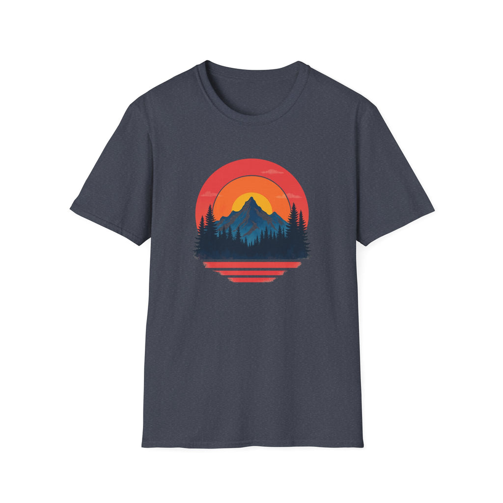 Retro Mountain Sunset Vibes | Vintage Outdoor Nature Tee