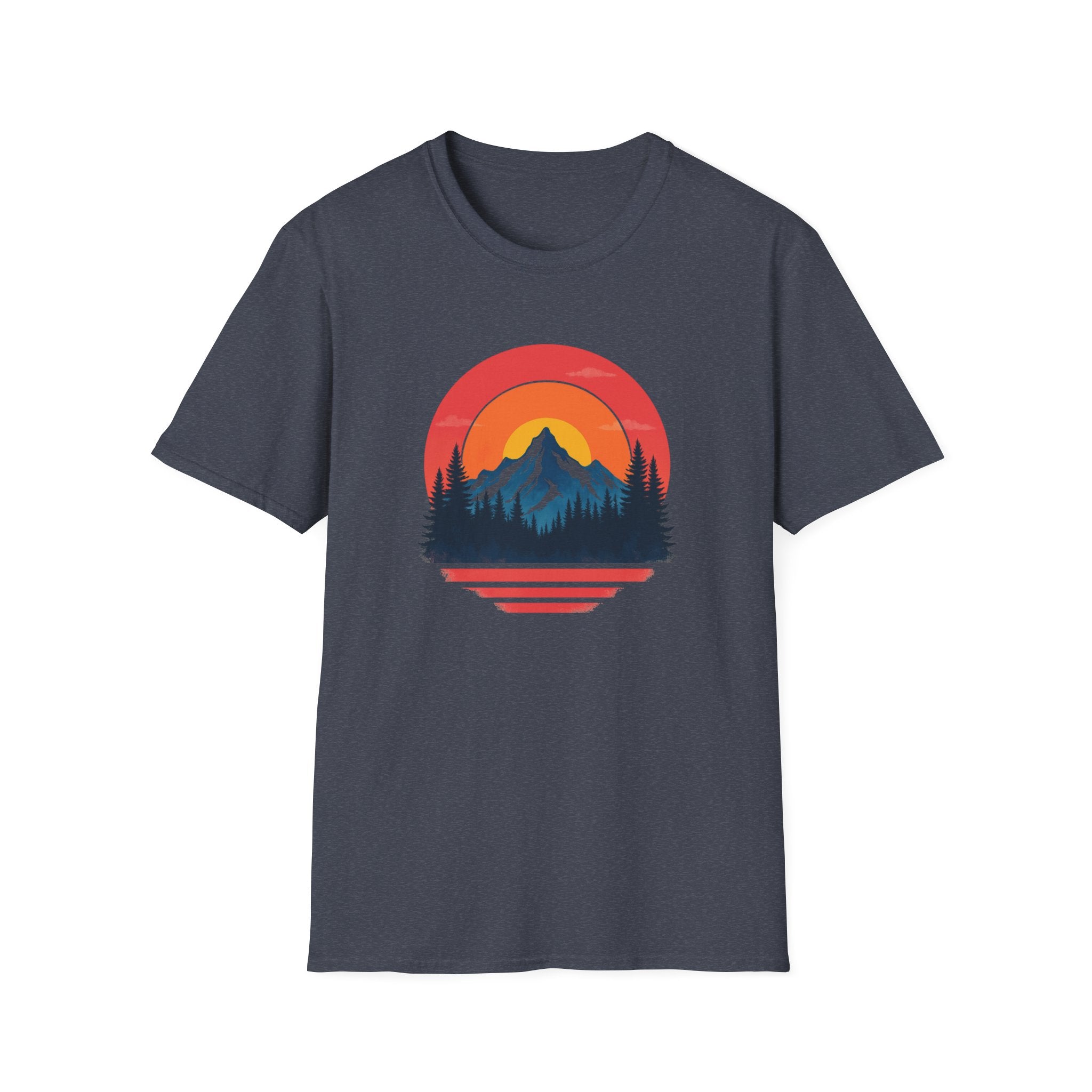 Retro Mountain Sunset Vibes | Vintage Outdoor Nature Tee