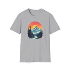Mountain Sunset Hiker T-Shirt | Retro Nature Landscape