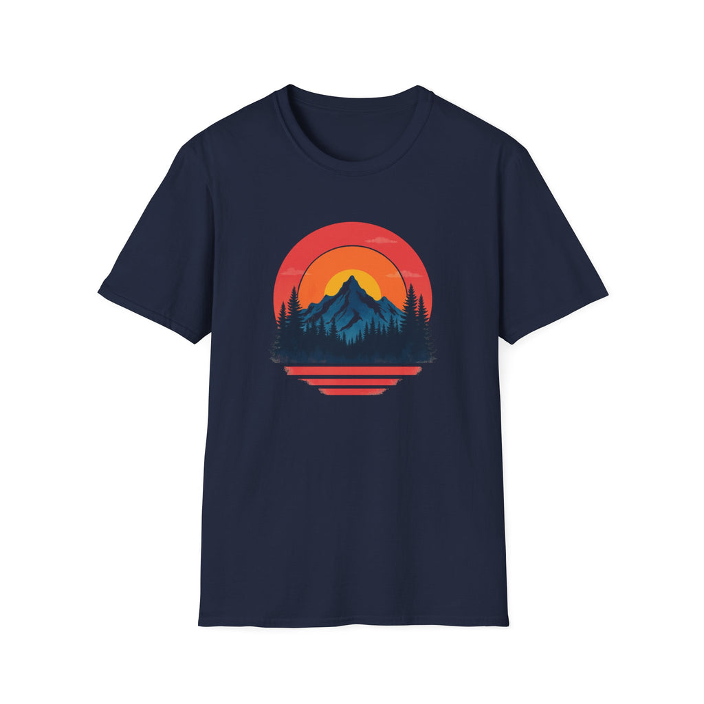 Retro Mountain Sunset Vibes | Vintage Outdoor Nature Tee