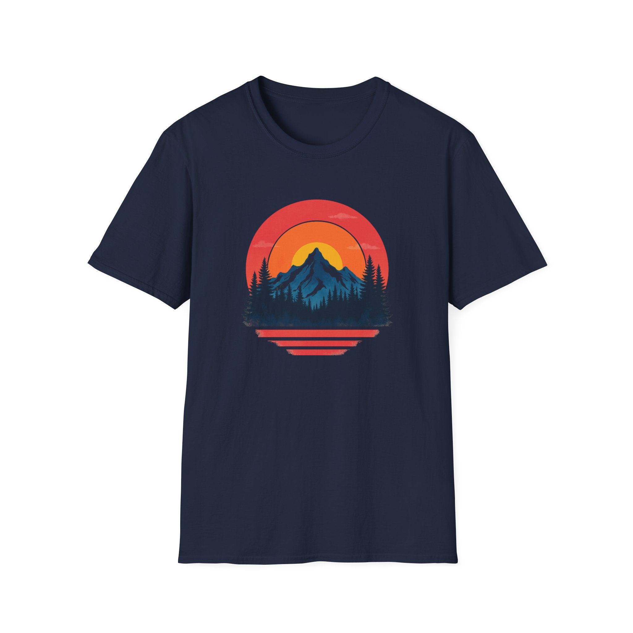 Retro Mountain Sunset Vibes | Vintage Outdoor Nature Tee
