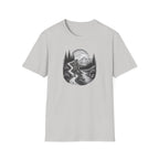 Mountain Road Etched Illustration T-Shirt | Scenic Forest Landscape