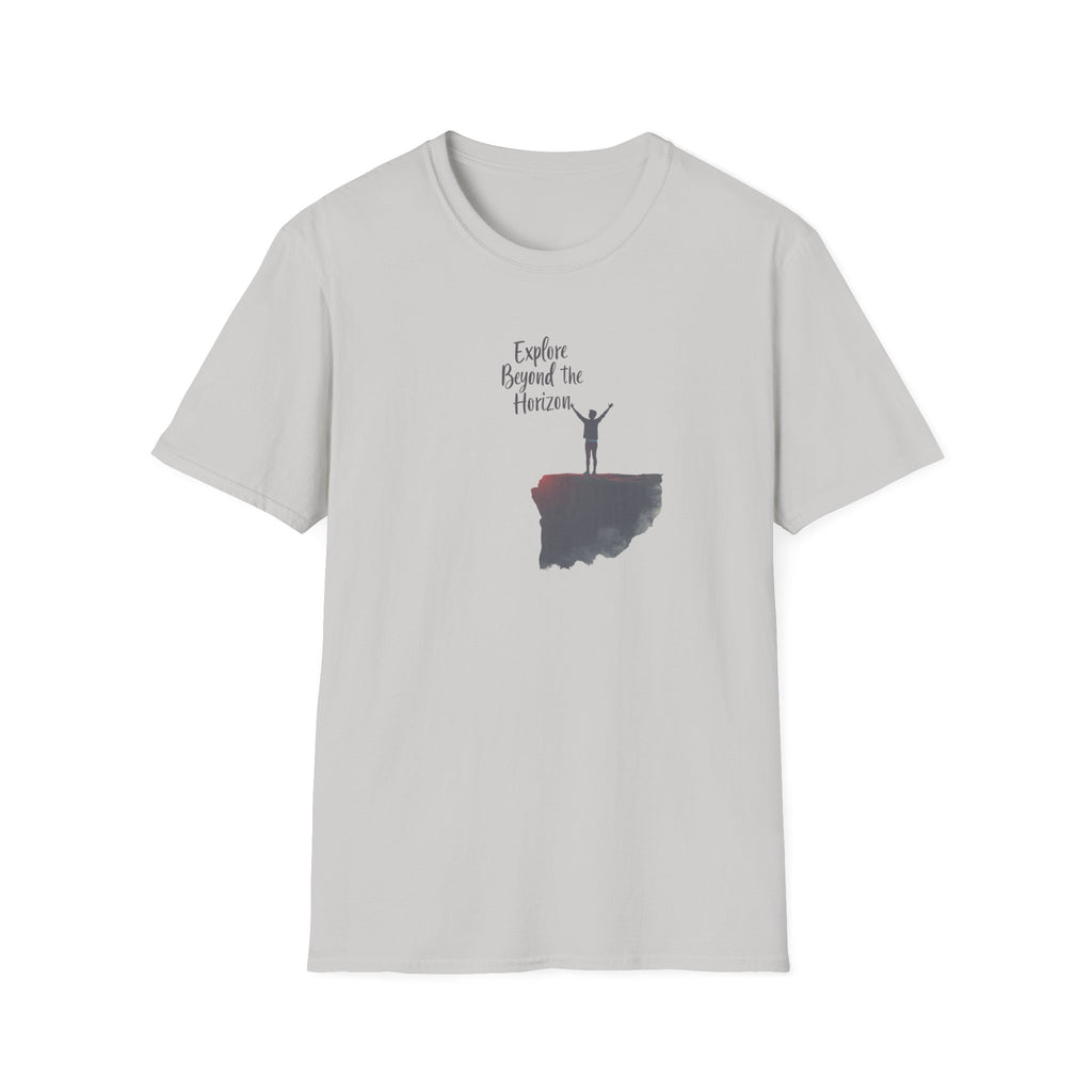 Explore Beyond the Horizon T-Shirt | Sunset Silhouette Adventure