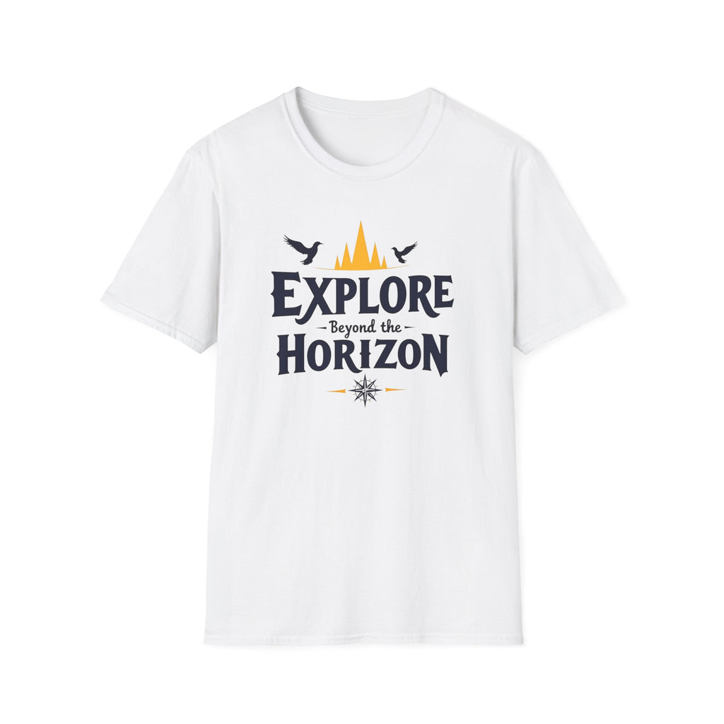 Explore Beyond the Horizon T-Shirt | Adventure Mountains Compass