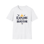 Explore Beyond the Horizon T-Shirt | Adventure Mountains Compass