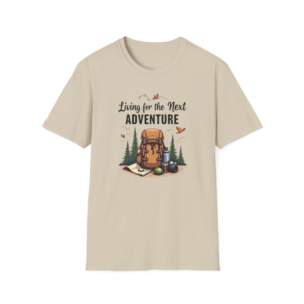 Living for the Next Adventure T-Shirt | Hiking Backpack Design