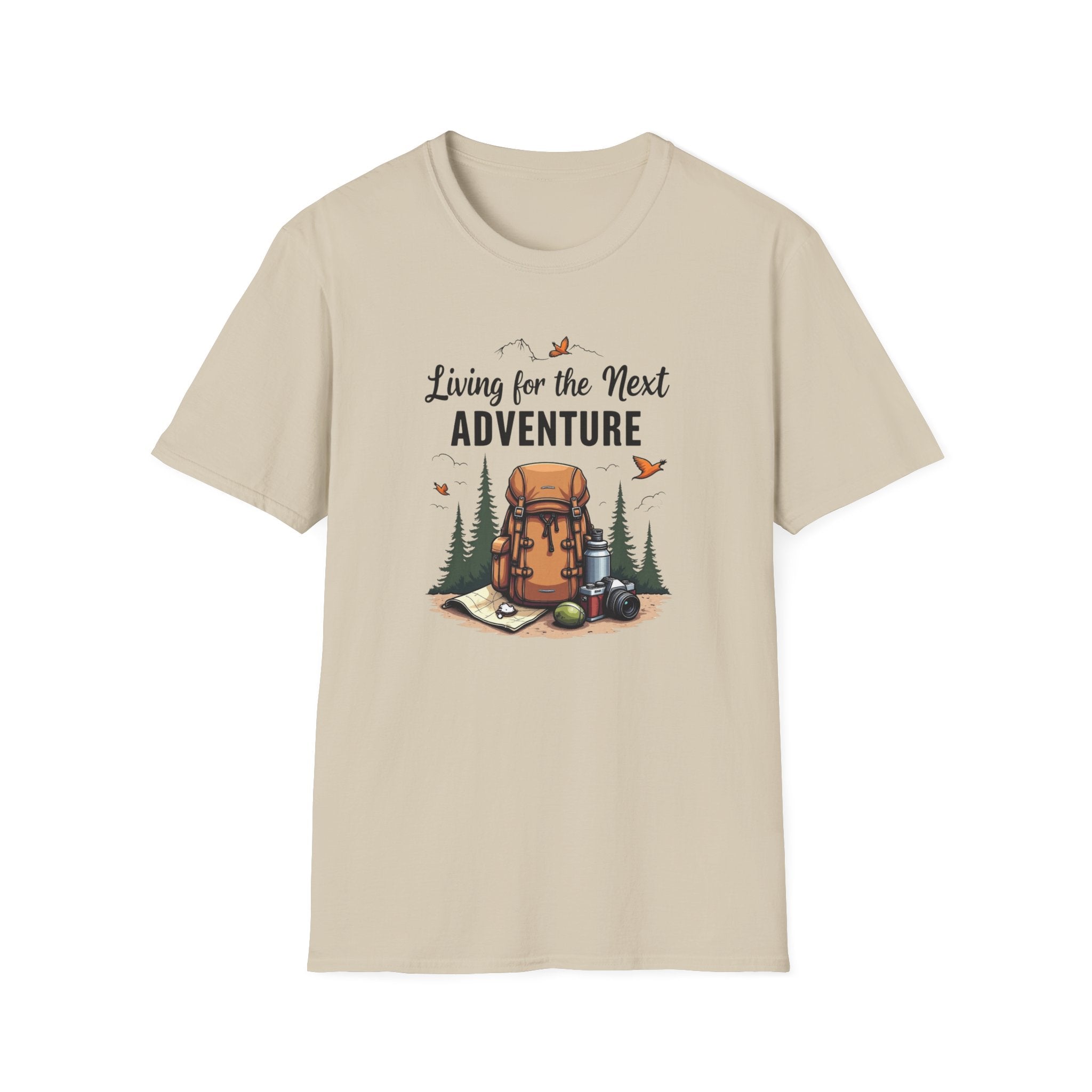 Living for the Next Adventure T-Shirt | Hiking Backpack Design