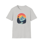 Mountain Sunset Hiker T-Shirt | Retro Nature Landscape