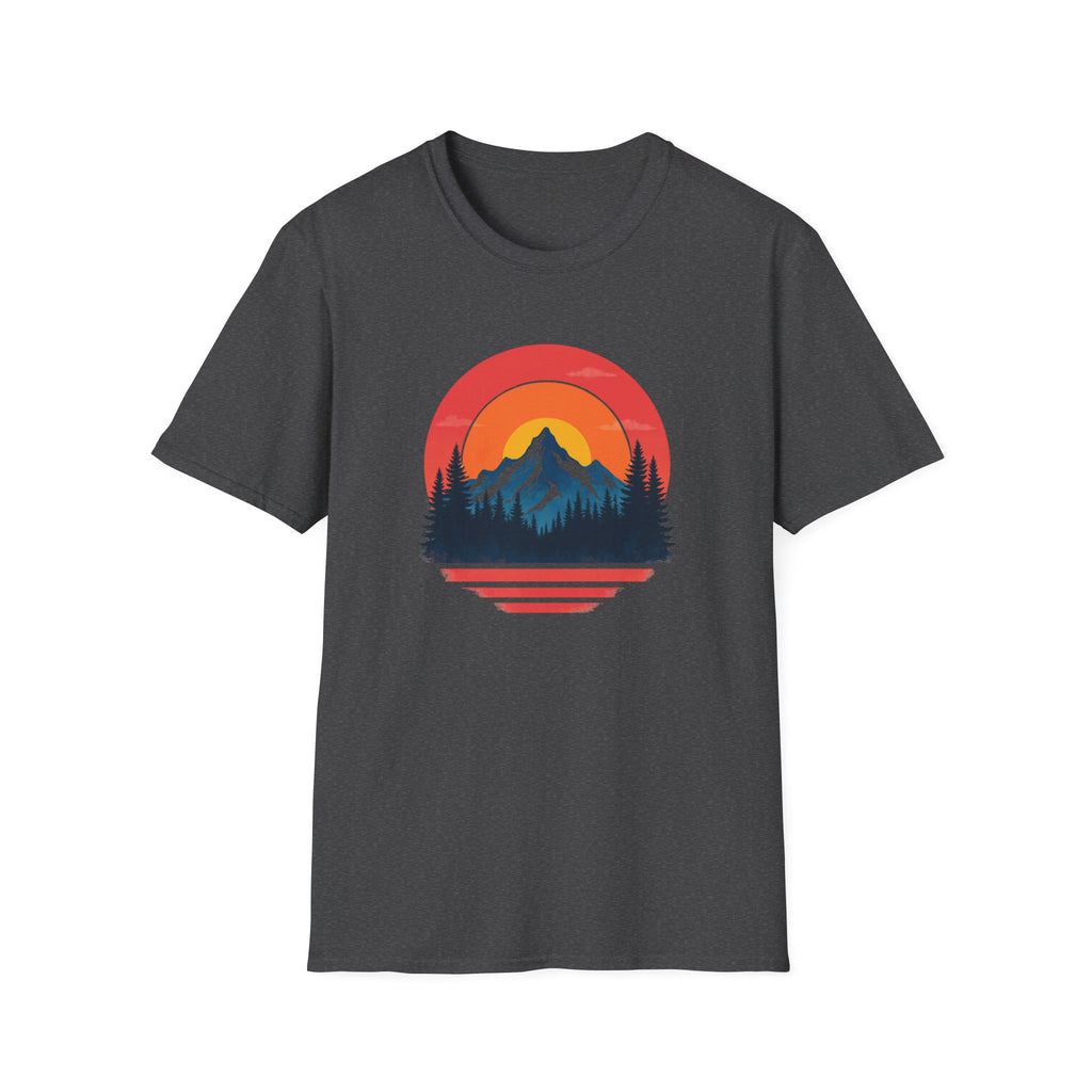 Retro Mountain Sunset Vibes | Vintage Outdoor Nature Tee