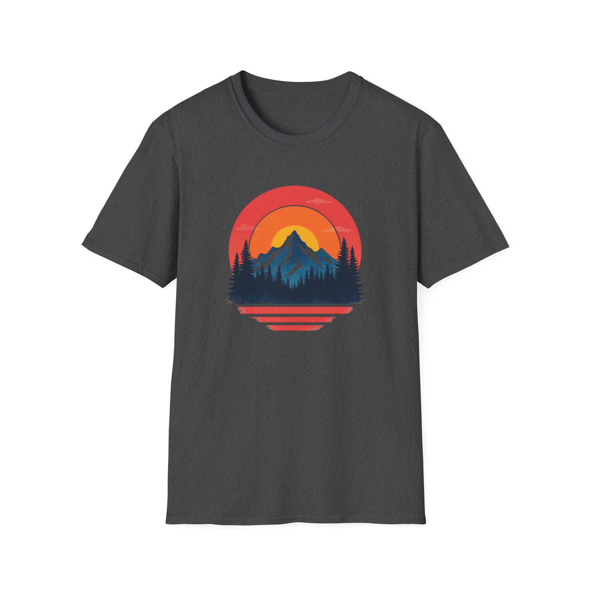Retro Mountain Sunset Vibes | Vintage Outdoor Nature Tee