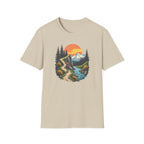 Hiker on Mountain Trail T-Shirt | Sunset Peak Nature Scene