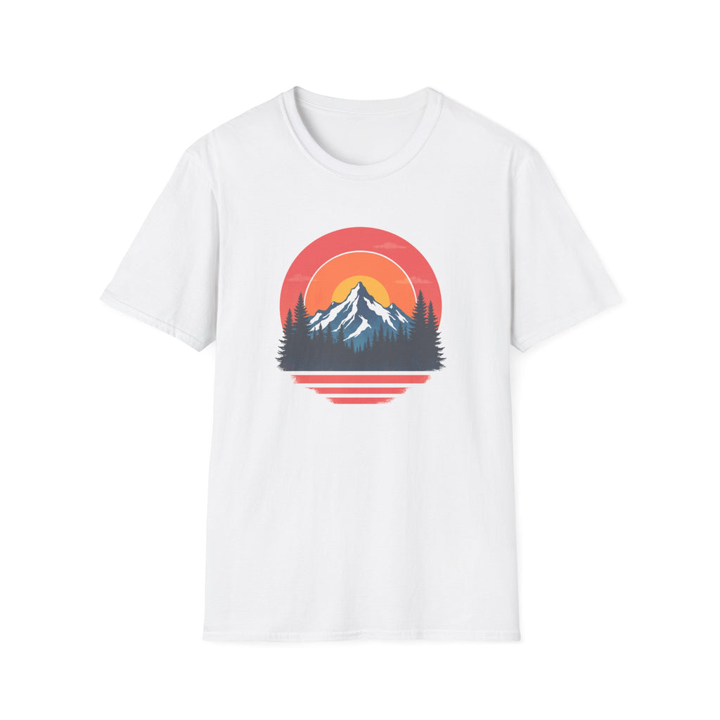 Retro Mountain Sunset Vibes | Vintage Outdoor Nature Tee