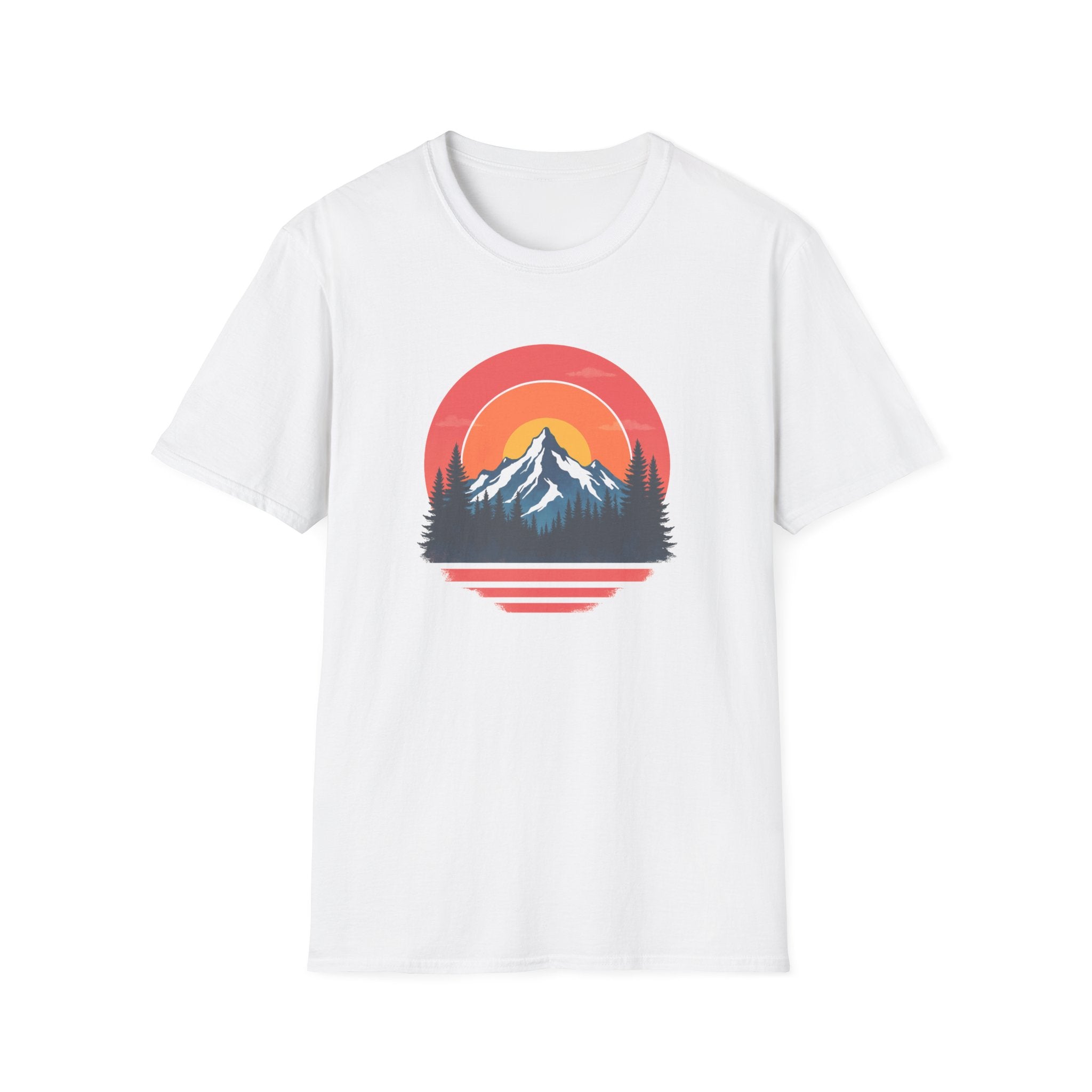 Retro Mountain Sunset Vibes | Vintage Outdoor Nature Tee