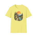 Hiker on Mountain Trail T-Shirt | Sunset Peak Nature Scene