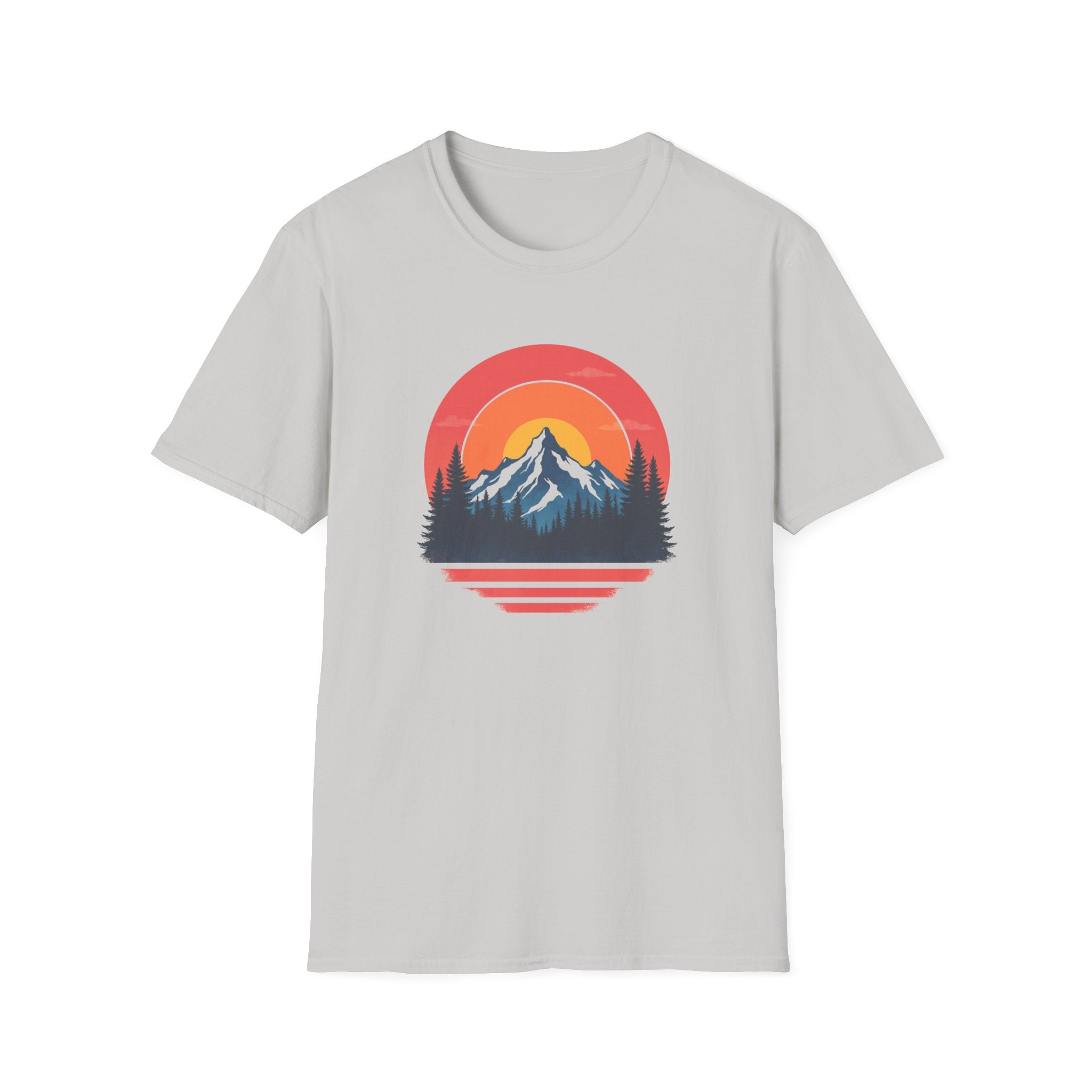Retro Mountain Sunset Vibes | Vintage Outdoor Nature Tee
