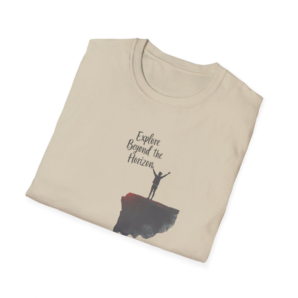 Explore Beyond the Horizon T-Shirt | Sunset Silhouette Adventure