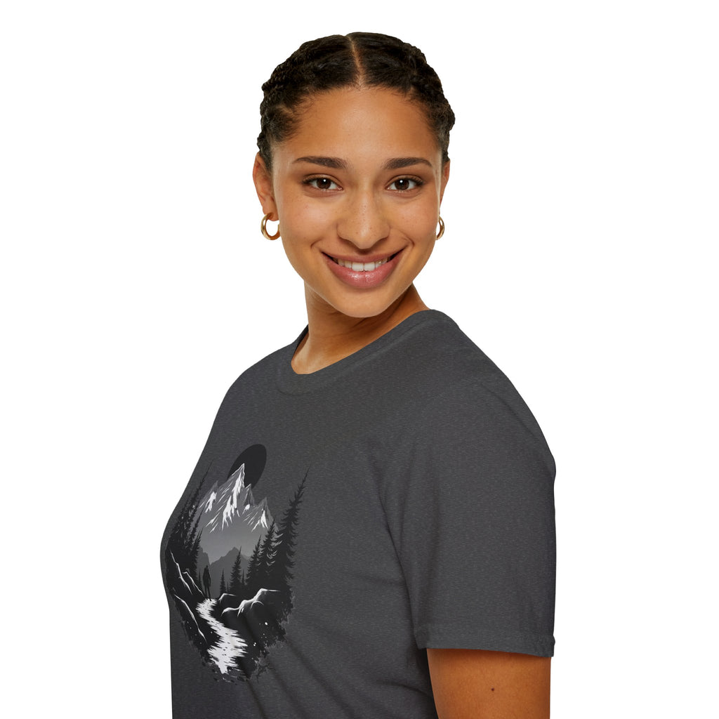 Mountain Landscape T-Shirt | Forest River Night Scene