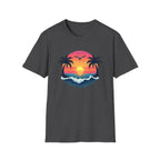 Tropical Sunset Palm Trees T-Shirt | Beach Wave Sun Scene