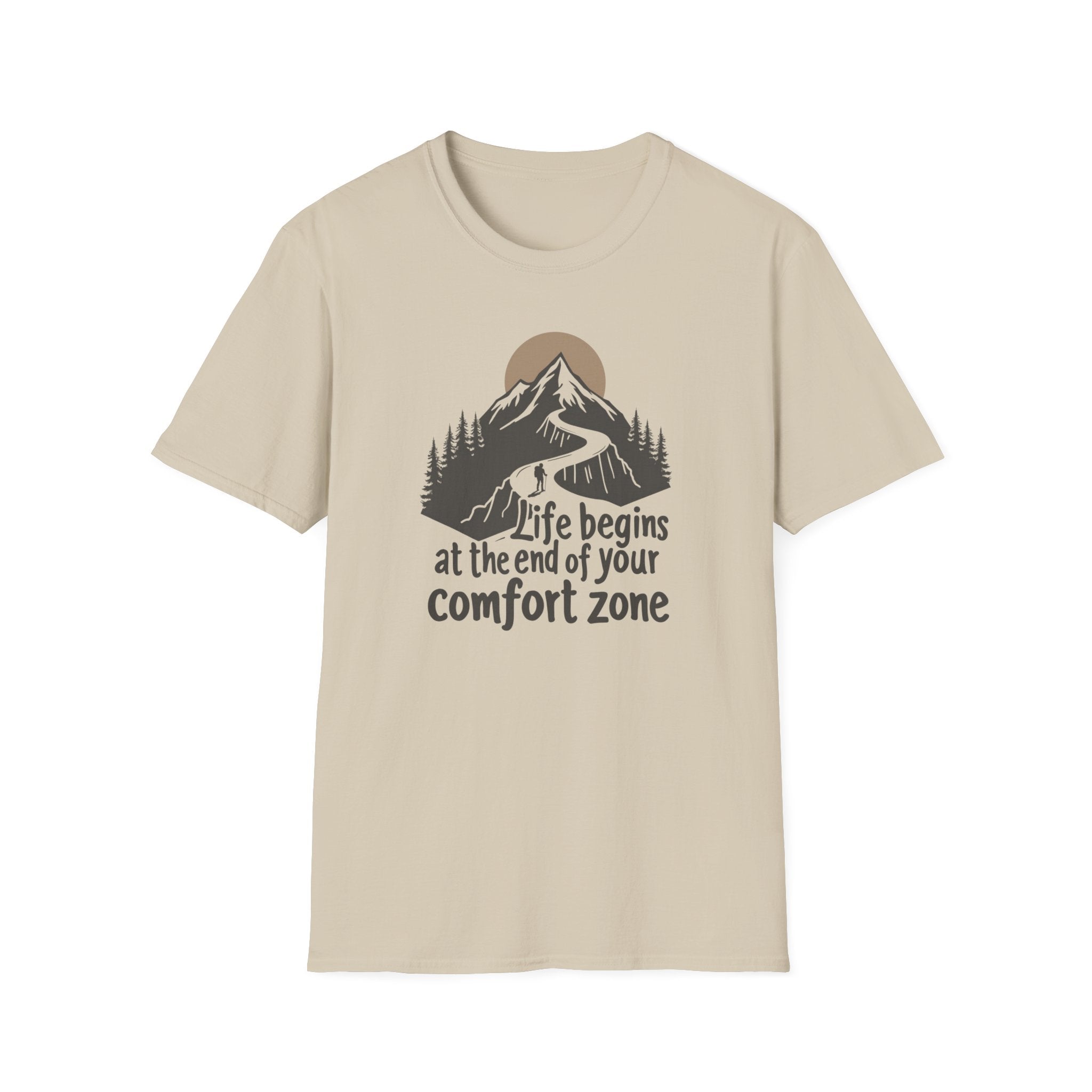 Life begins at the end of your comfort zone | Mountain adventure graphic T-Shirt
