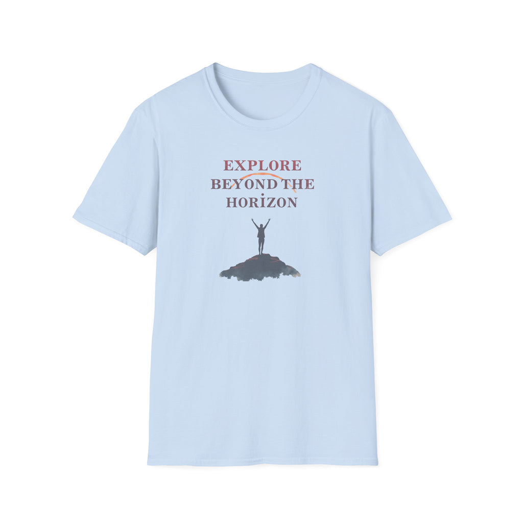 Explore Beyond the Horizon T-Shirt | Mountain Silhouette Typography