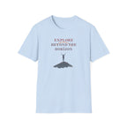 Explore Beyond the Horizon T-Shirt | Mountain Silhouette Typography