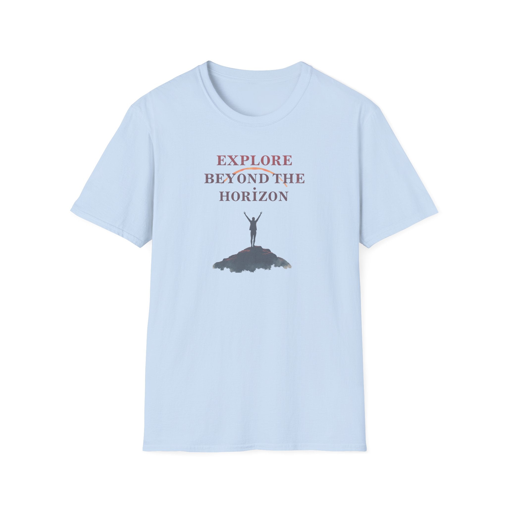 Explore Beyond the Horizon T-Shirt | Mountain Silhouette Typography