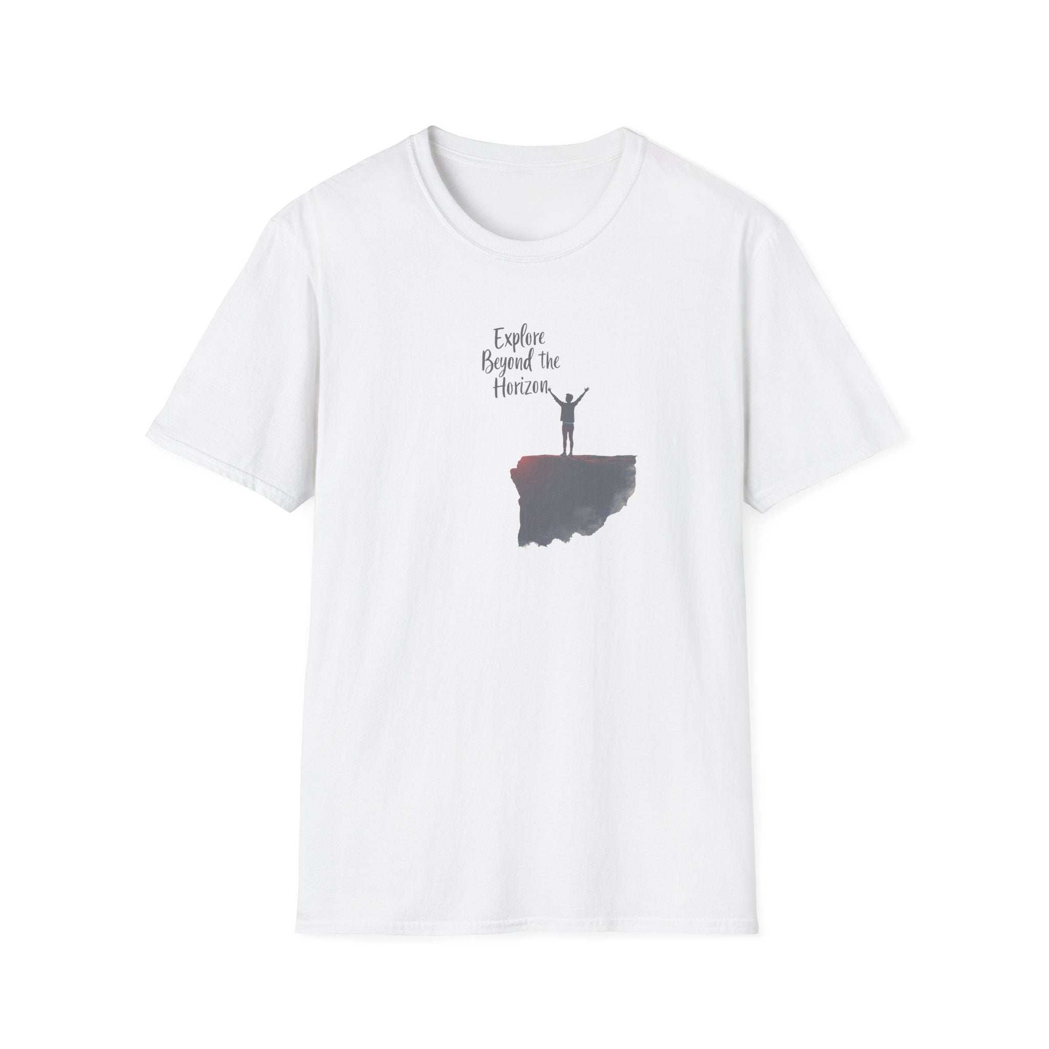 Explore Beyond the Horizon T-Shirt | Sunset Silhouette Adventure