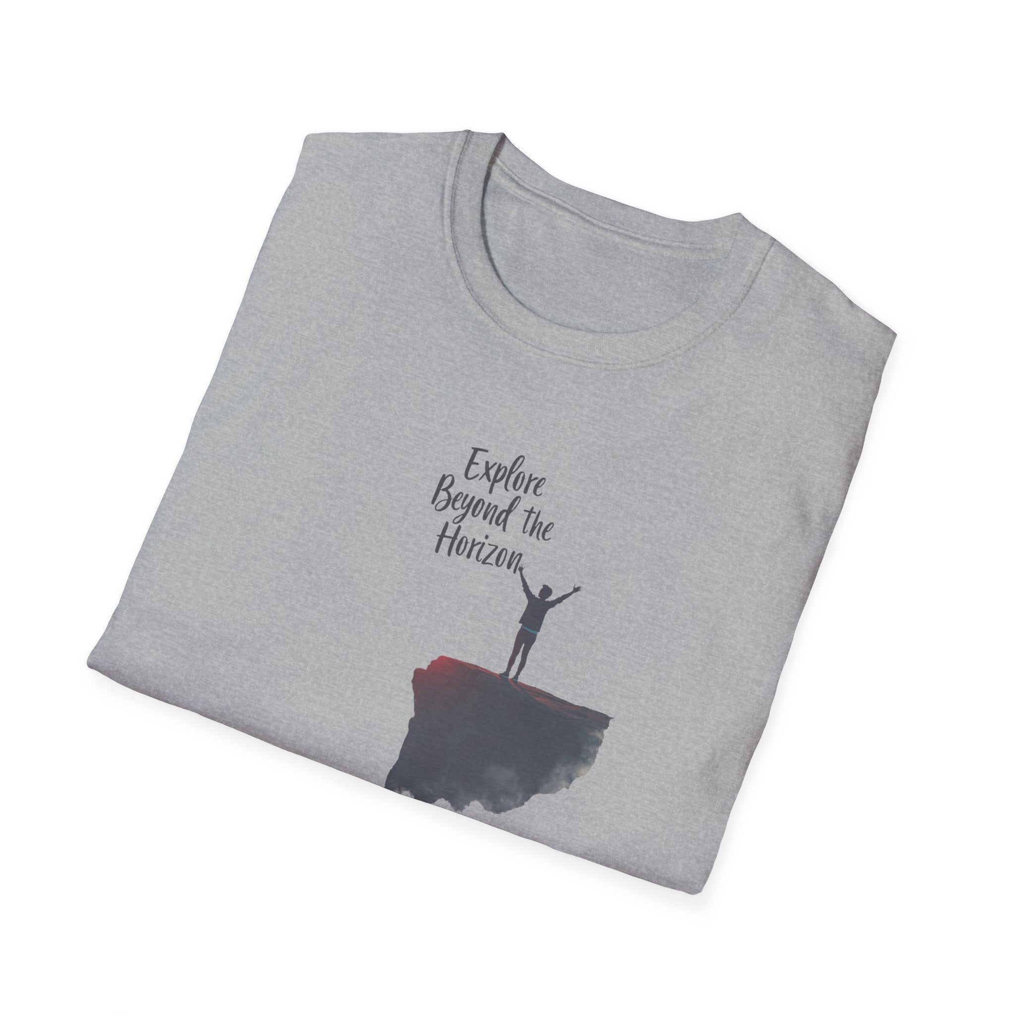 Explore Beyond the Horizon T-Shirt | Sunset Silhouette Adventure