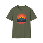 Retro Mountain Sunset Vibes | Vintage Outdoor Nature Tee
