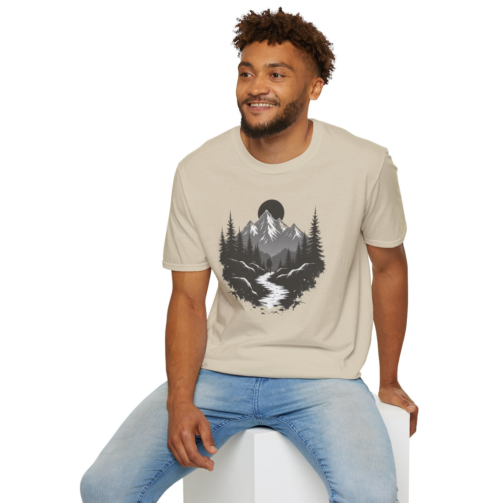 Mountain Landscape T-Shirt | Forest River Night Scene