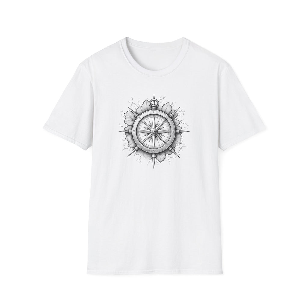 Compass Tattoo Style T-Shirt | Navigation Design