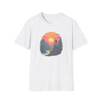 Sunset Mountain Hike T-Shirt | Hiker Silhouette, Scenic River